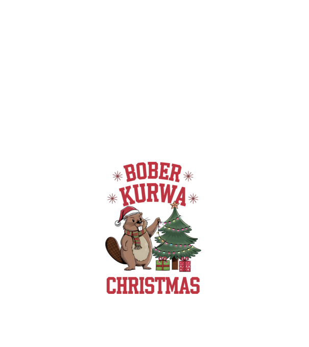 Bober Kurwa Christmas 3 model alb pe tricou