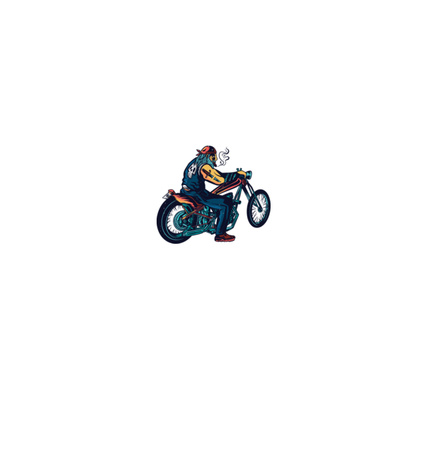 Motociclist Chopper model alb pe tricou