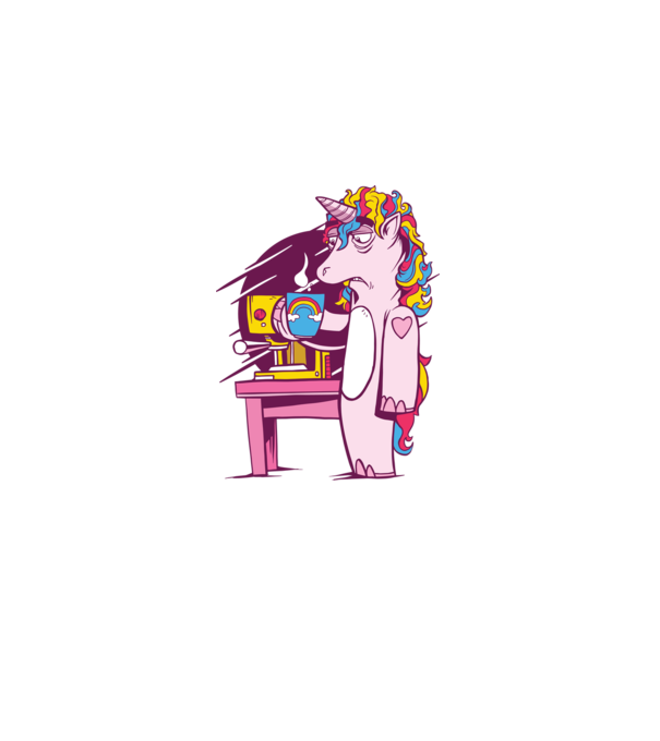 Unicorn Cafea model roz deschis pe tricou