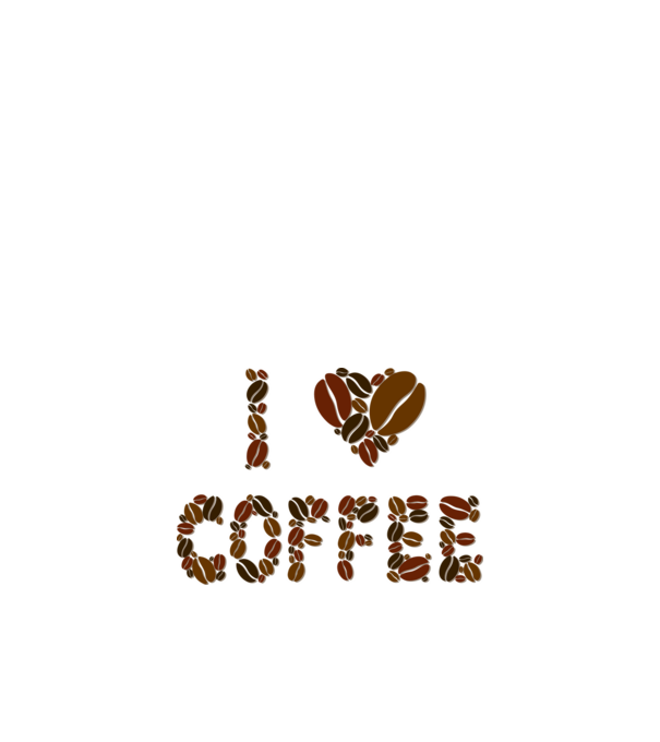 I Love Coffee model alb pe tricou