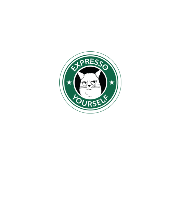 Expresso Yourself tricou Pisică cu cafea model negru pe tricou