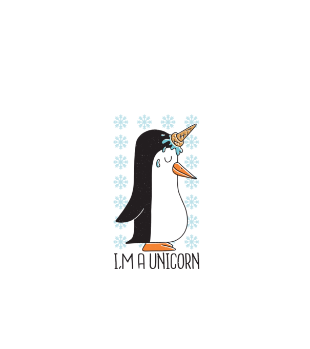 'I''m a Unicorn - Pinguin Unicorn' model turcoaz pe tricou
