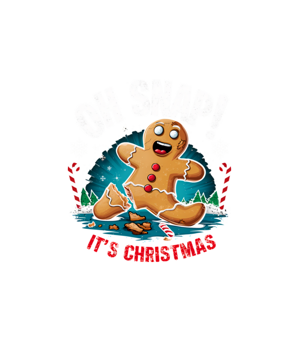 Oh snap! It's christmas Negru model alb pe tricou