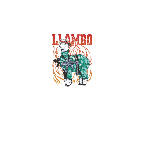 Llambo Lama model negru pe tricou