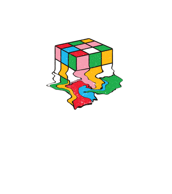 Cub Rubik topindu-se model turcoaz pe tricou