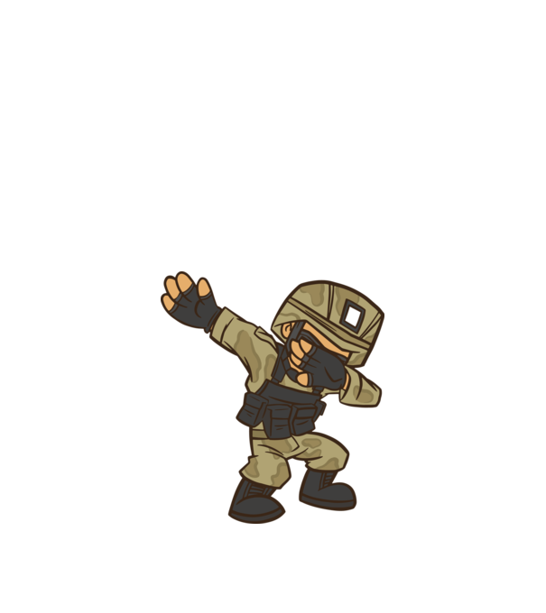 Soldat DAB model albastru închis pe tricou