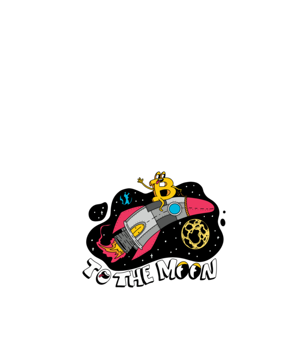 Bitcoin to the moon model nisipiu pe tricou