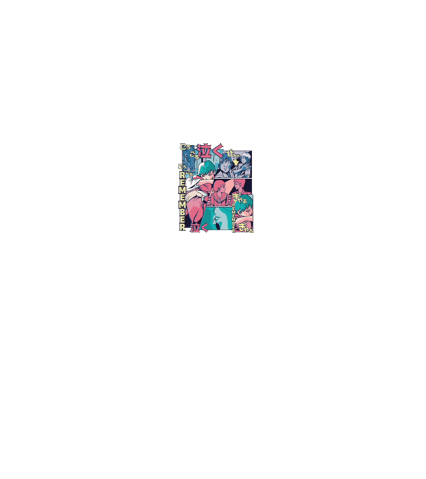 Anime Vaporwave benzi desenate model alb pe tricou