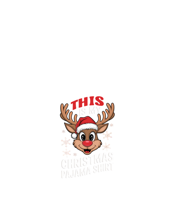 Christmas Pajama Reindeer Negru model alb pe tricou