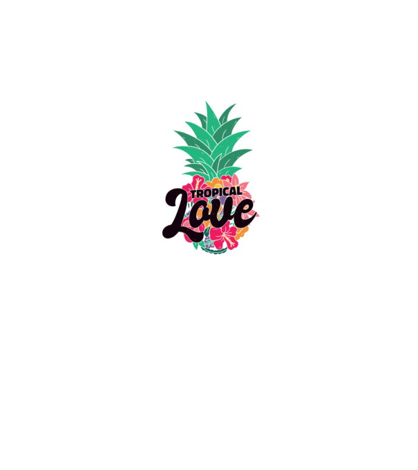Ananas Tropical Love model alb pe tricou