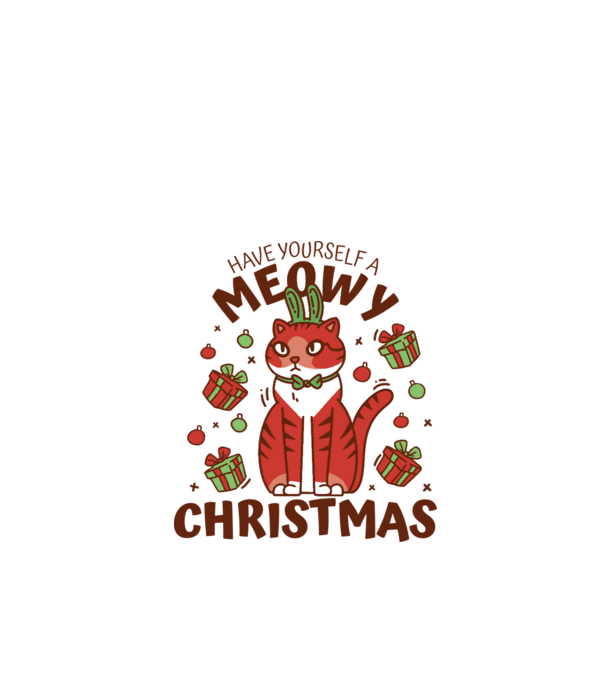 Have yourself a Meowy Christmas - Cicás Karácsony model alb pe tricou