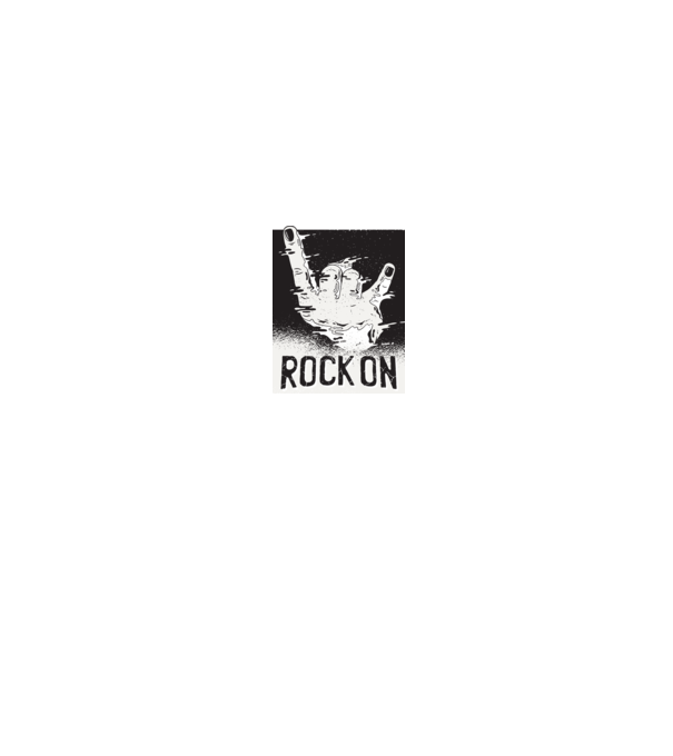 Rock On model alb/roșu pe tricou