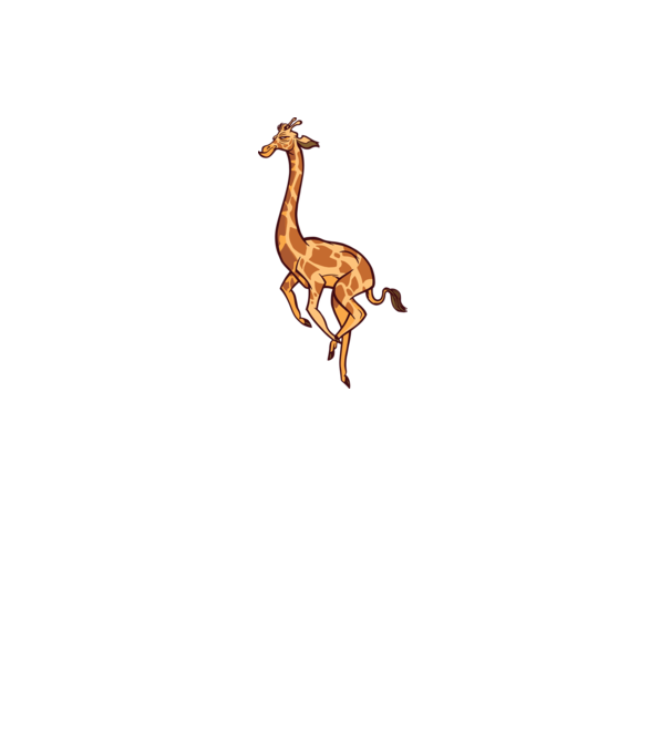 Girafă drăguță model alb pe tricou