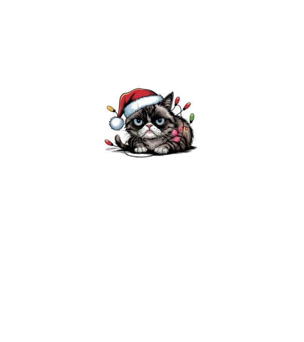 Christmas Spirit Grumpy Cat Negru model gri închis pe tricou