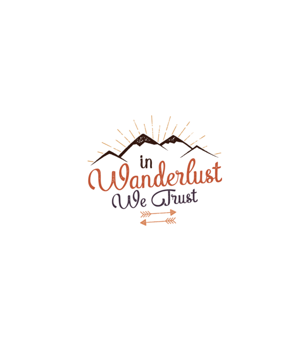 In Wanderlust we trust model alb pe tricou