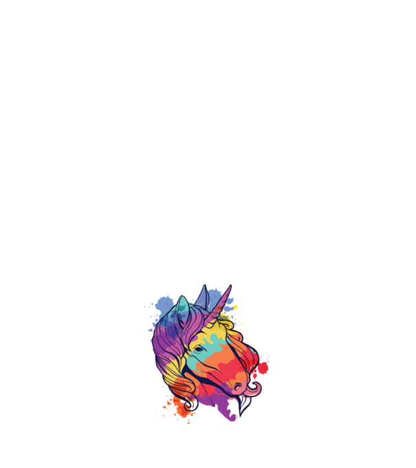Curcubeu colorat Unicorn tricou model negru pe tricou