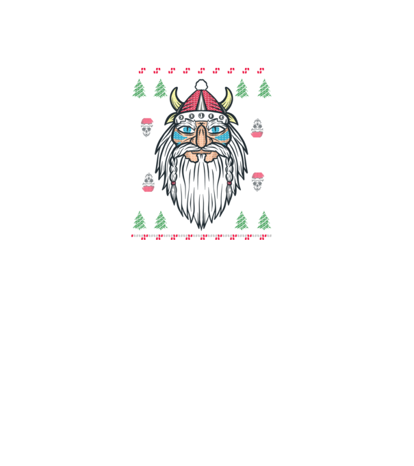 Moș Crăciun viking Pulover urât model negru pe tricou