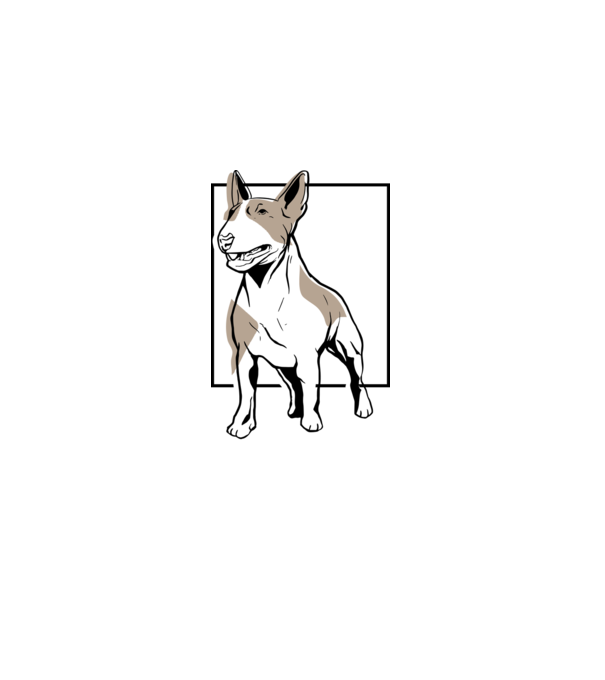 Tricou cu Câine Bull Terrier model gri pe tricou