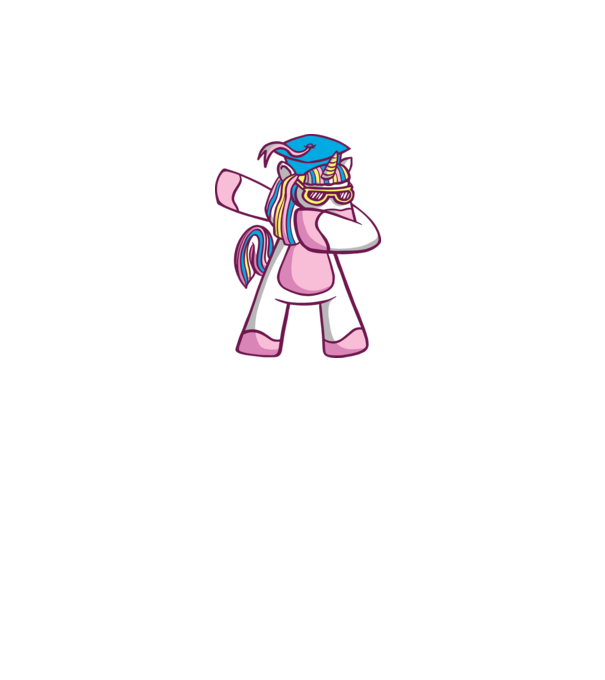 Unicorn Absolvent DAB model alb pe tricou