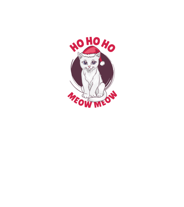 Ho Ho Ho Ho Ho Ho Ho Meow Meow Crăciun cu pisică model alb pe tricou