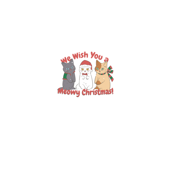 We wish You a Meowy Christmas model negru pe tricou