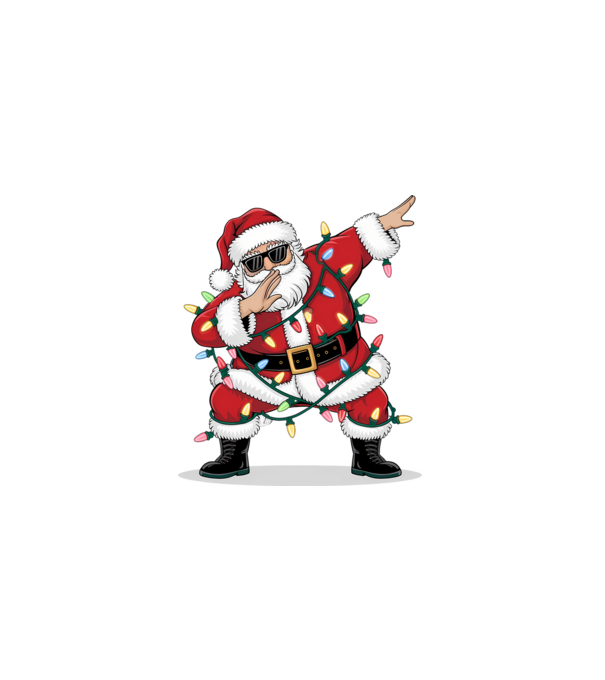 Santa Dab model alb pe tricou