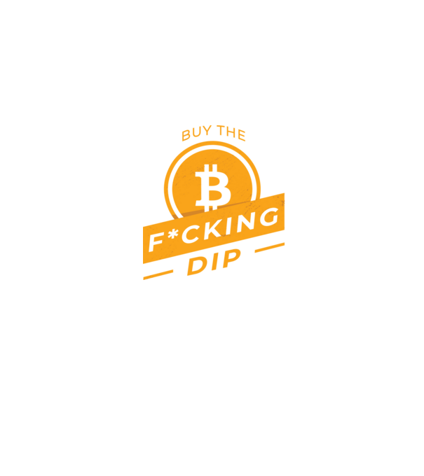 Bitcoin - Buy the fucking dip model albastru jeanși pe tricou