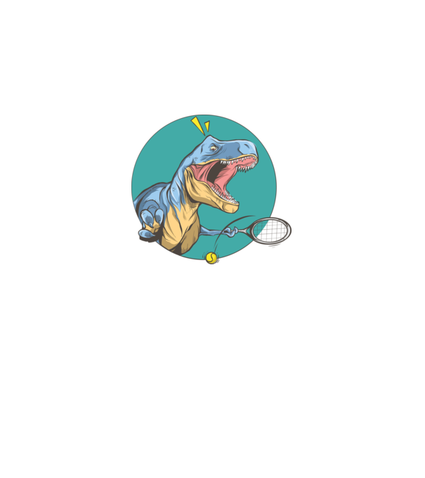 Dinozaur T-rex Tenis model alb pe tricou