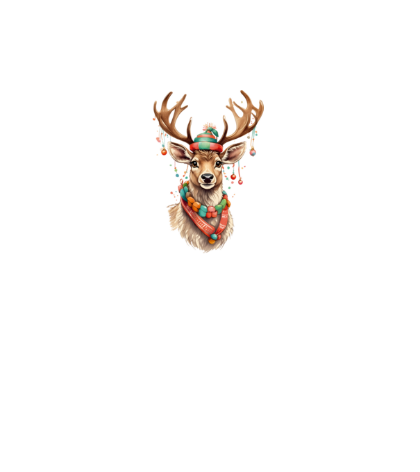 Festive Reindeer model alb pe tricou