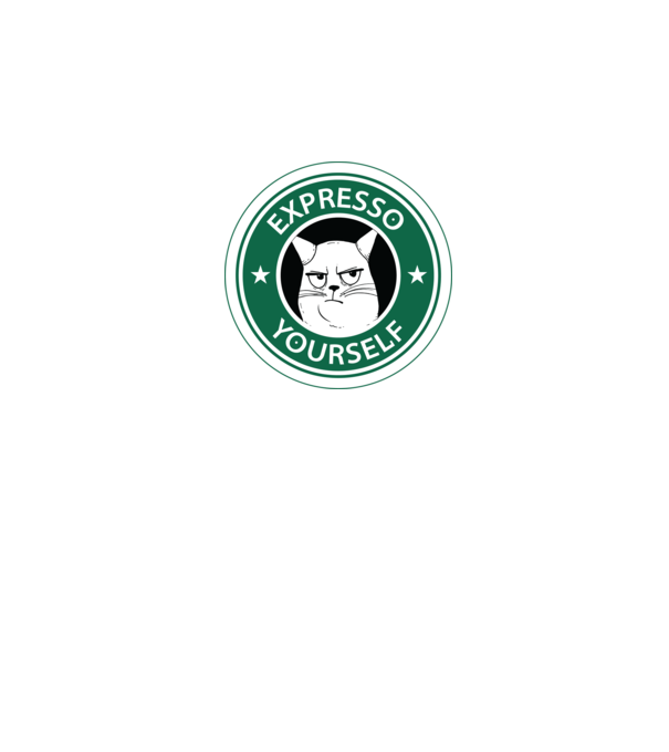 Expresso Yourself tricou Pisică cu cafea model negru pe tricou