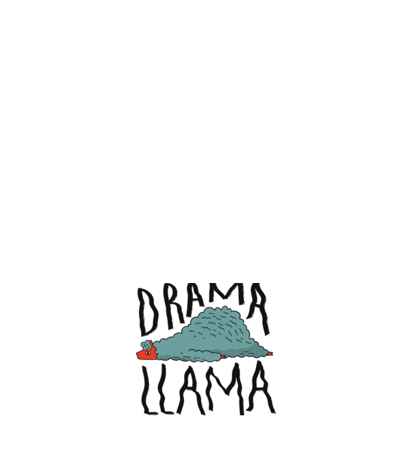 Dramă Lama model alb pe tricou