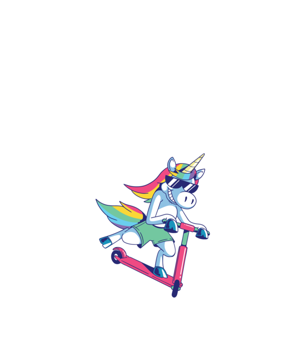 Unicorn cu trotinetă tricou amuzant model negru pe tricou