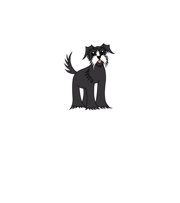 Desen Schnauzer model alb pe tricou