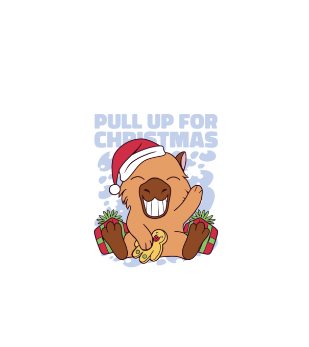 Pull up for christmas Capybara model alb pe tricou