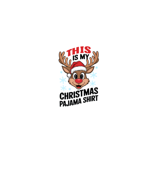 Christmas Pajama Reindeer Alb model alb/roșu pe tricou