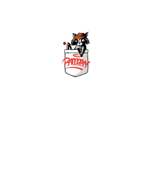 Raton de buzunar model alb pe tricou