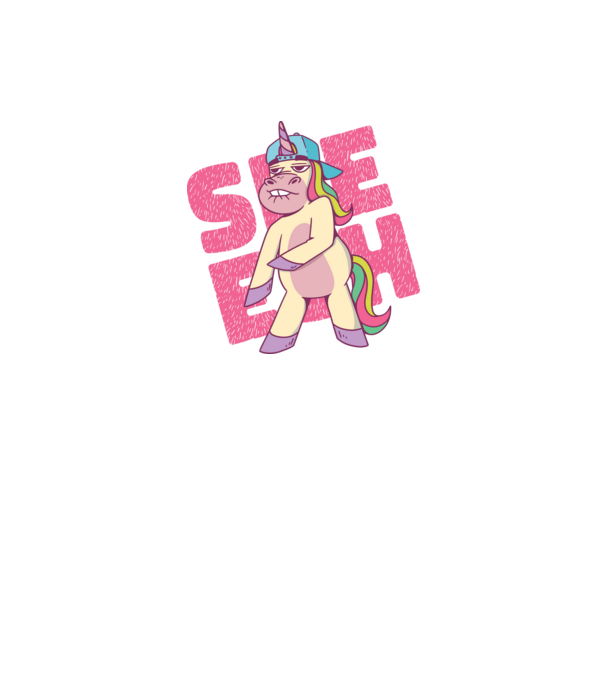 Unicorn Shesh model negru pe tricou