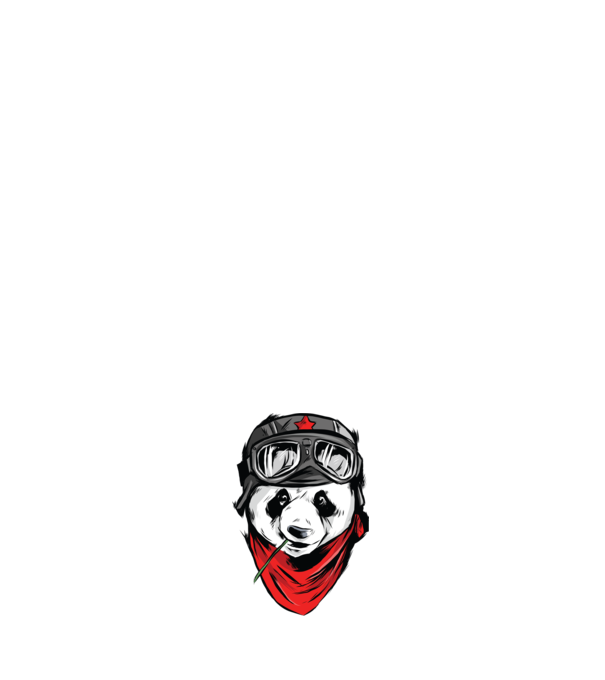 Panda Gerilla model negru pe tricou