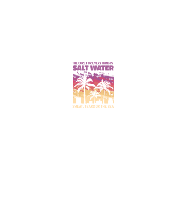 Retro Sunset - Apa sărată este leac pentru orice model negru pe tricou