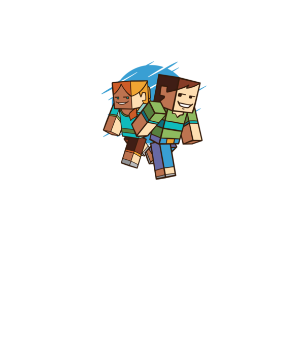 Caractere Minecraft model alb pe tricou