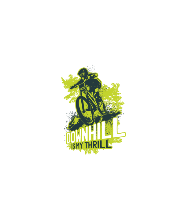 Downhill Is My Thrill tricou bicicletă model negru pe tricou