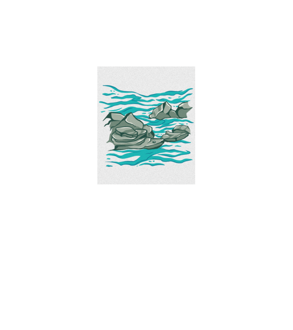 Oceanul cu Stânci model albastru regal pe tricou