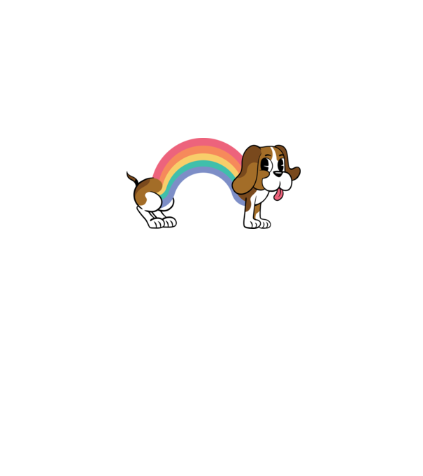 Beagle curcubeu model gri pe tricou