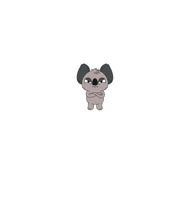 Koala Supărat model alb/roșu pe tricou