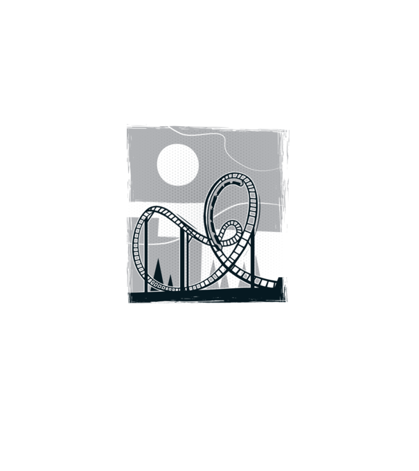 Roller coaster model alb pe tricou