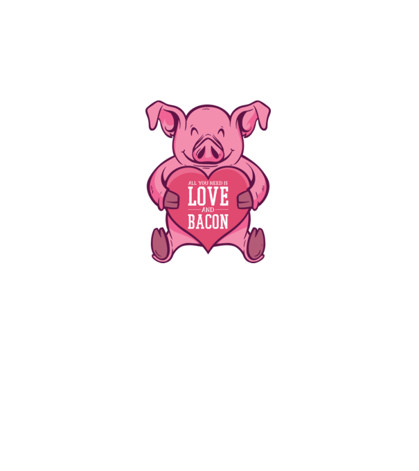 All you need is love and bacon model negru pe tricou