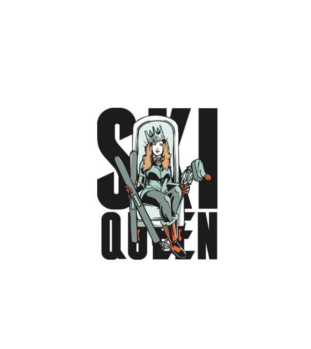 Ski Queen - Regină schioară model turcoaz pe tricou