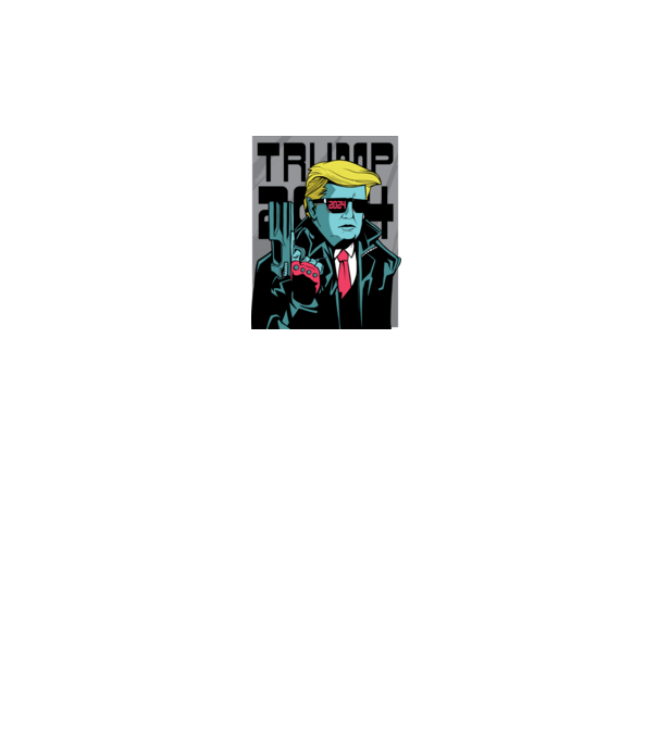 Trump Terminator 2024 model negru pe tricou