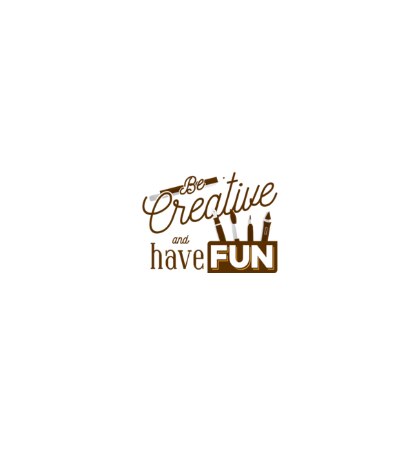 Be creative and have fun model alb/roșu pe tricou