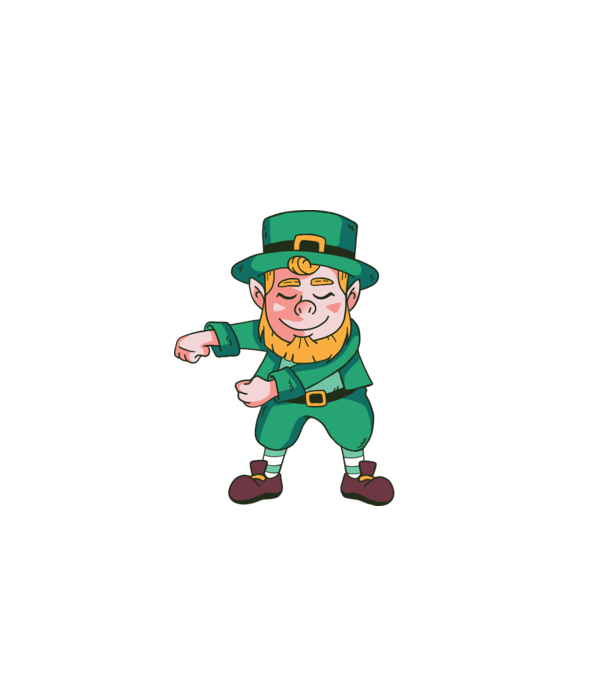 Leprechaun Floss - St. Patrick DAB dans model albastru închis pe tricou